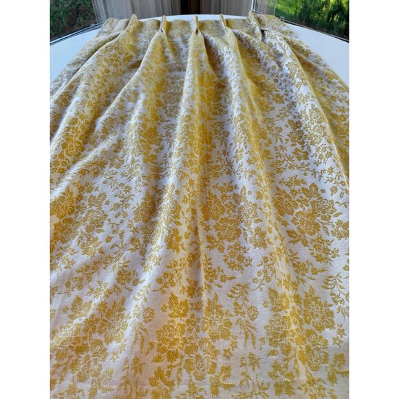 Vintage 1960s curtain, gold brocade, MCM blackout bedroom drape, Grants Fashions - Picture 3 of 10